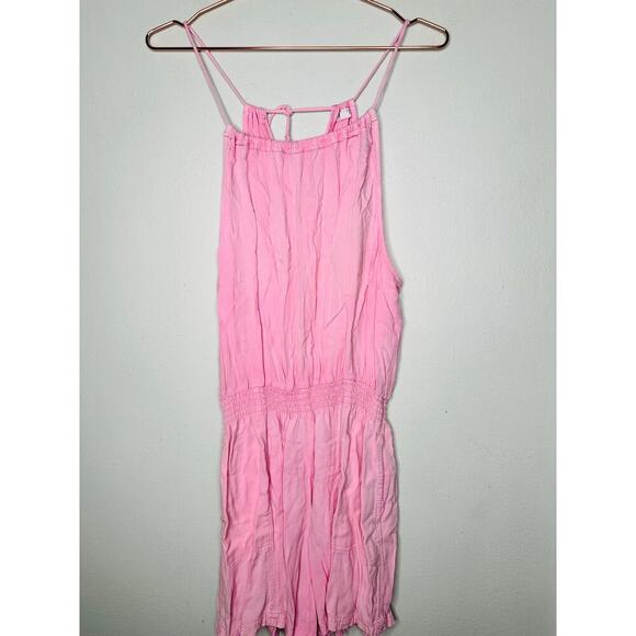 SPLENDID Pink Relaxed Fit Hana Halter Neck Romper Size Medium - Picture 6 of 9
